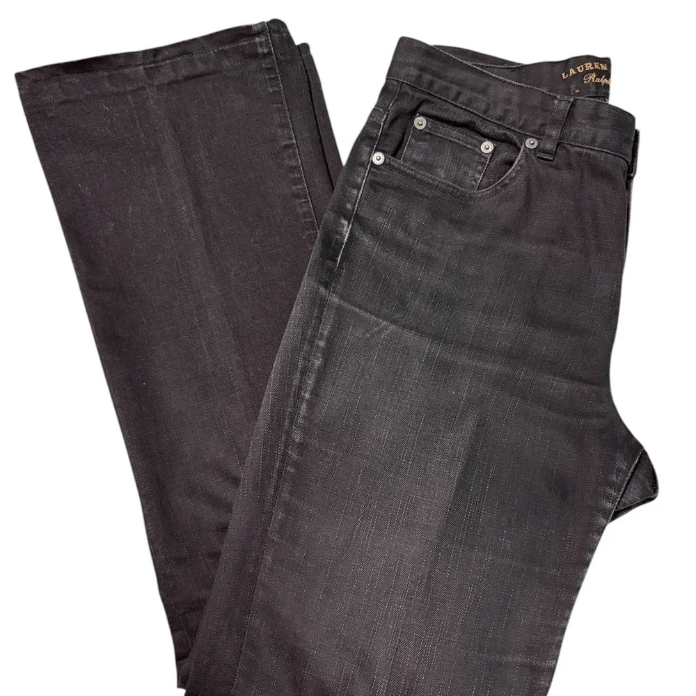 Lauren Jeans Co. Ralph Lauren Jeans Woman's black wash Sz 8 Classic Bootcut - Picture 4 of 7